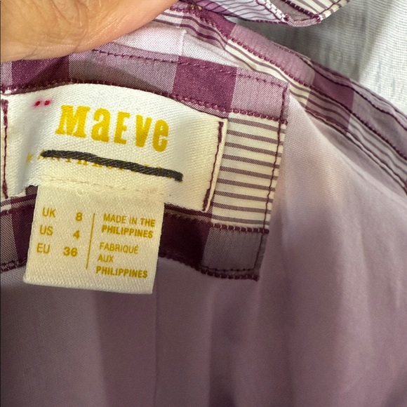 NWT Anthropologie Maeve Square-Neck Drop-Waist Midi Dress | Plaid | Size 4 - Picture 9 of 11